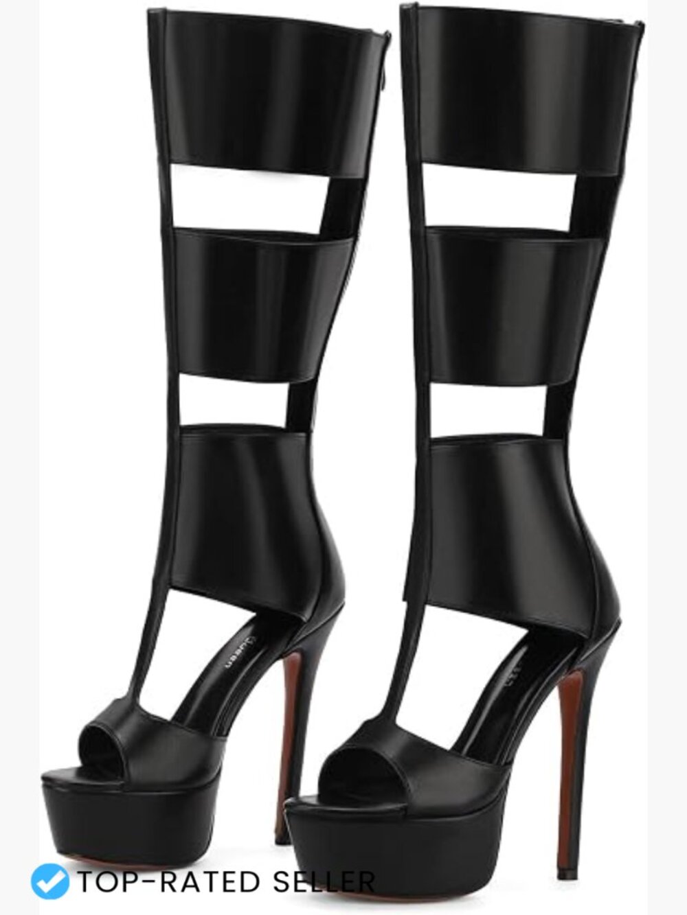 Platform Knee High Sandals Gladiator Open Toe Summer Booties Heeled Sandal Boots